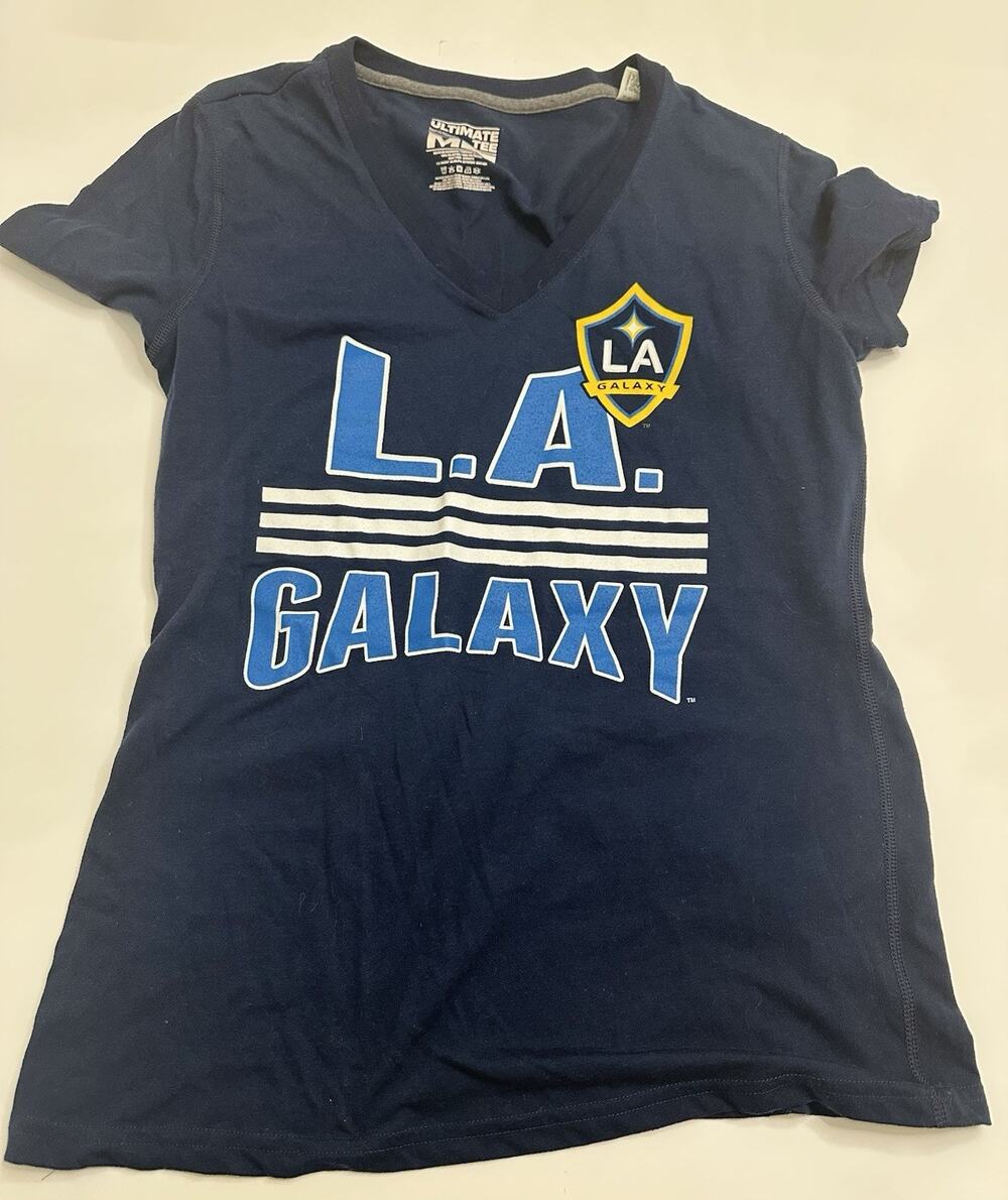 Adidas LA Galaxy Ultimate Tee Women’s Medium Navy V-Neck Soccer